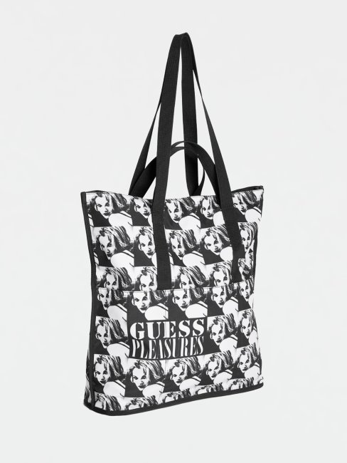 Guess Sac En Toile Imprimé All-over Noir Multi