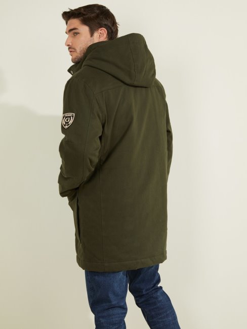 Duffle-coat En Coton Vert Guess