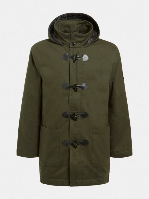 Duffle-coat En Coton Vert Guess
