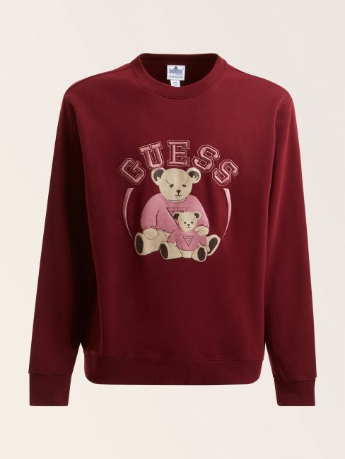 Sweat Guess Bordeaux à Logo Sur Le Devant