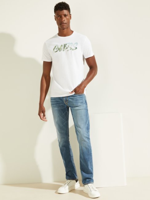 Tee Shirt Blanc Logo Devant Guess