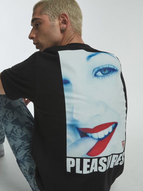 T-shirt Imprimé Guess Noir Nouvelle Tendance