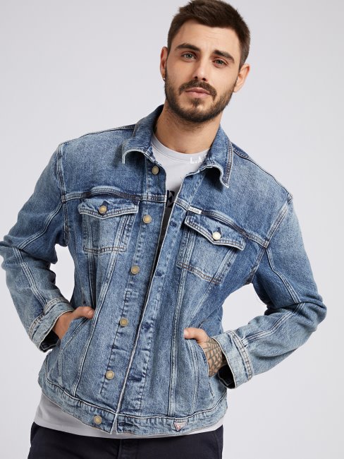 Veste En Jean Bleu Regular Fit Guess