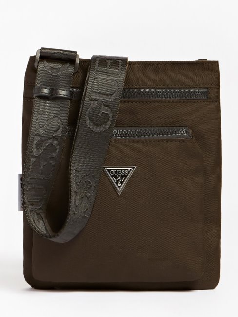 Mini Sac à Bandoulière Triangle Vice Logo Marron Guess