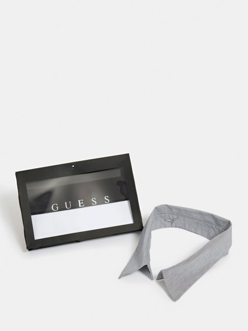 Chemise Guess Col Italien Rayée Gris Clair