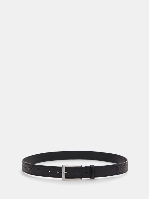 Escape Ceinture En Cuir Véritable Noir Guess