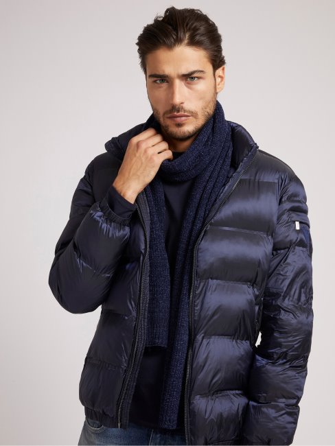 Coffret Guess Logo écharpe Et Bonnet Bleu