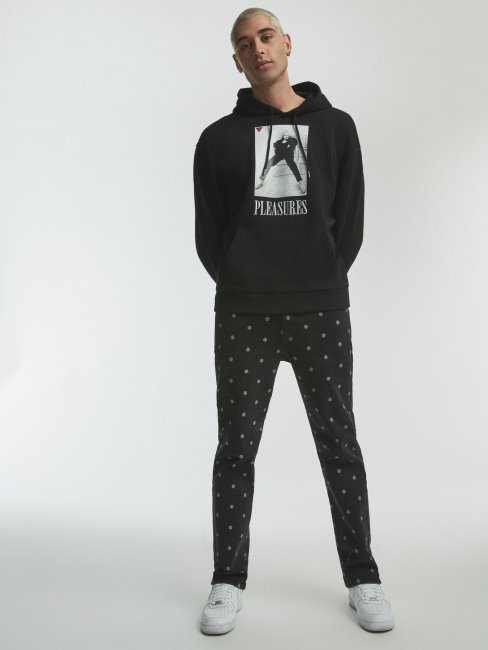 Sweat Imprimé Placé Noir Guess