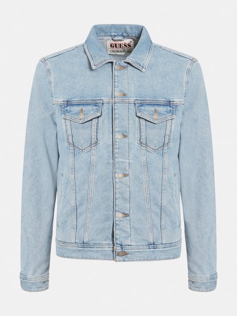 Veste En Jean Bleu Clair Guess Logo Multicolore