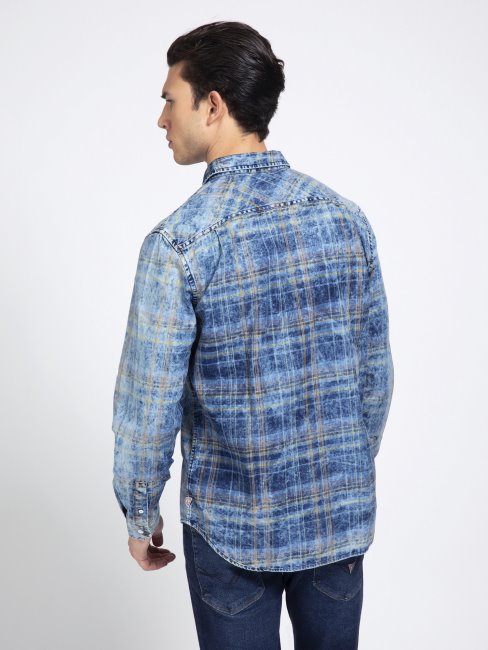 Chemise à Carreaux Guess Bleu Multi