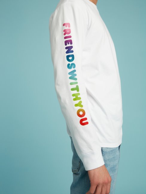 Tee Shirt Guess Blanc Imprimé Placé