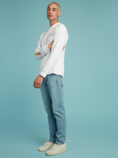 Tee Shirt Guess Blanc Imprimé Placé