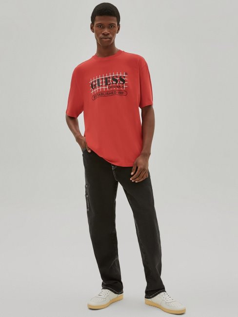 Tee Shirt Logo Devant Guess Rouge