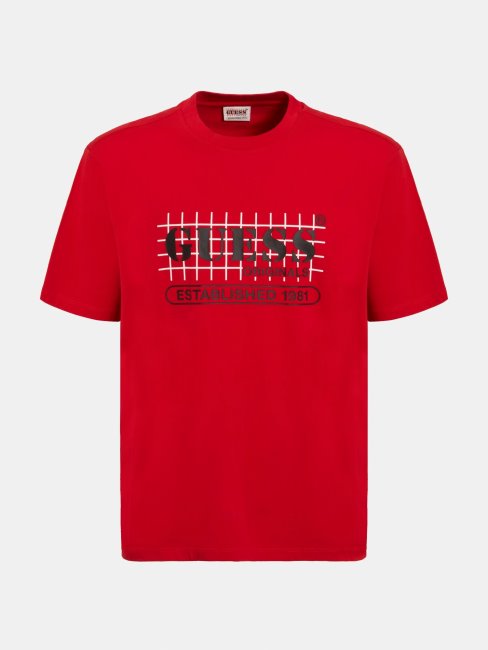 Tee Shirt Logo Devant Guess Rouge