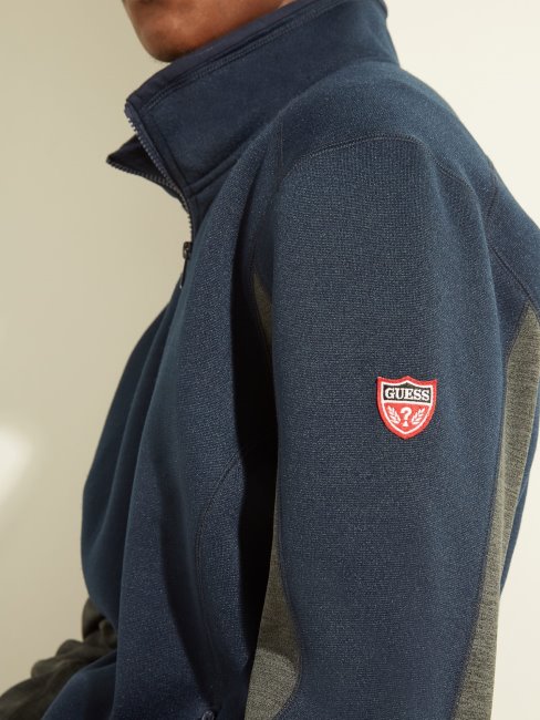 Sweat Zippé Guess Bleu Nouvelle Tendance