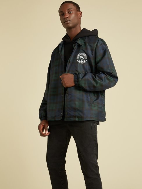Guess Veste à Carreaux Avec Logo Sur Le Devant Vert Multi