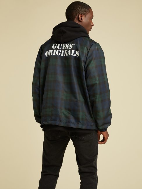 Guess Veste à Carreaux Avec Logo Sur Le Devant Vert Multi