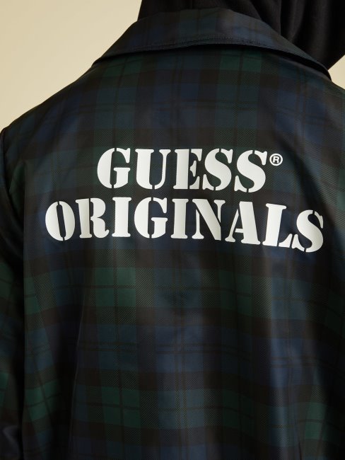 Guess Veste à Carreaux Avec Logo Sur Le Devant Vert Multi