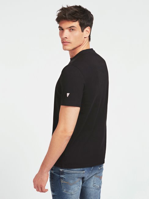 T-shirt Logo Devant En Coton Guess Noir