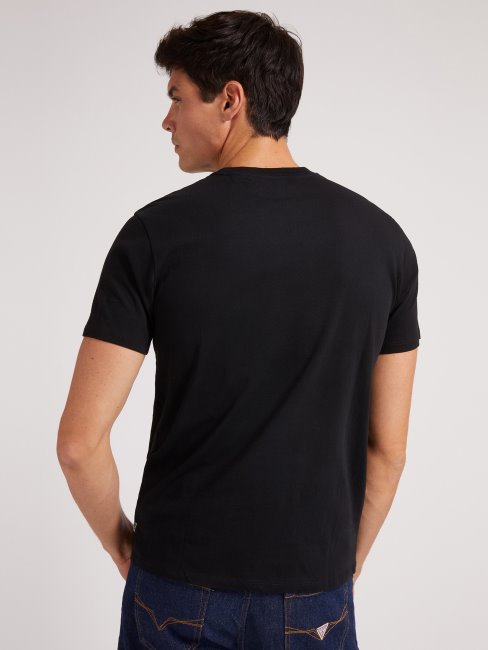 Tee Shirt Triangle Logo Noir Guess Nouvelle Tendance