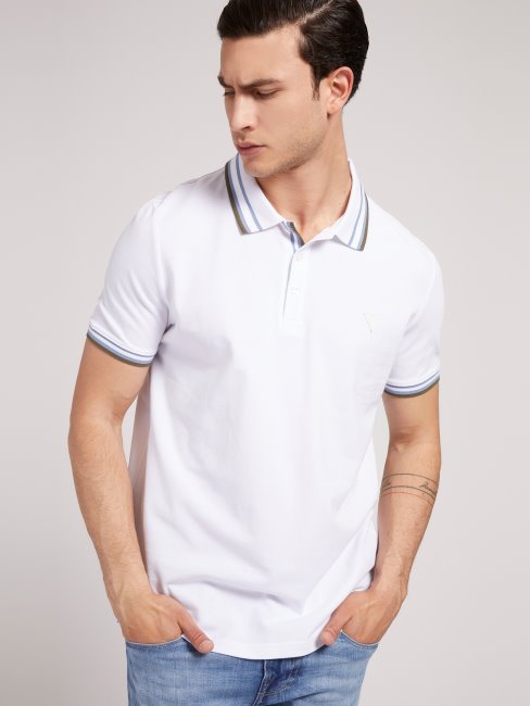 Polo Avec Logo Sur Le Devant Blanc Guess