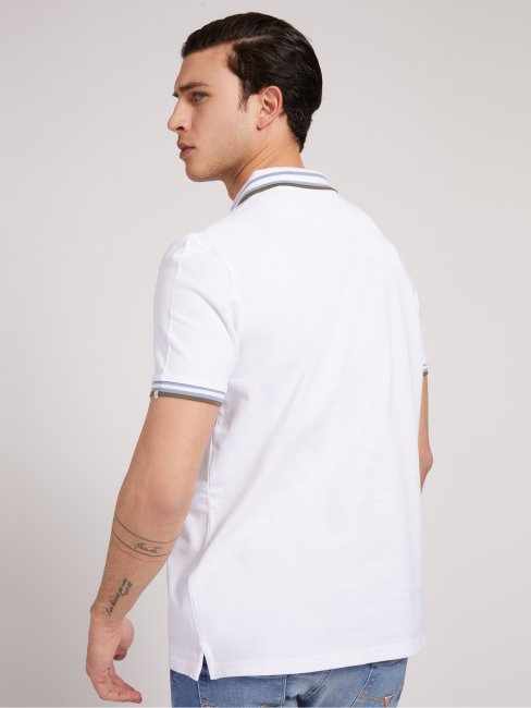 Polo Avec Logo Sur Le Devant Blanc Guess