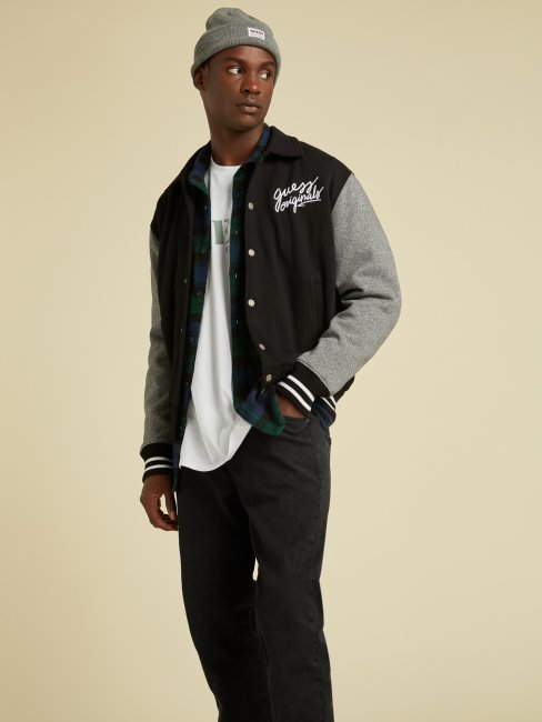 Blouson Bomber Imprimé à L'arrière Guess Noir Multi