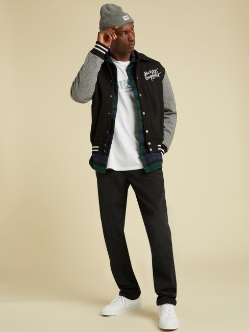 Blouson Bomber Imprimé à L'arrière Guess Noir Multi