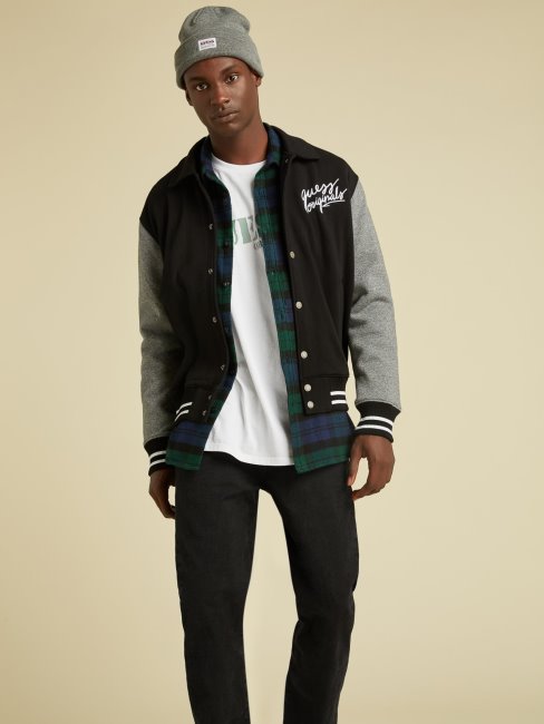 Blouson Bomber Imprimé à L'arrière Guess Noir Multi