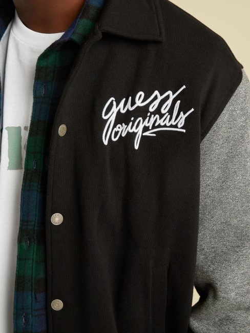 Blouson Bomber Imprimé à L'arrière Guess Noir Multi
