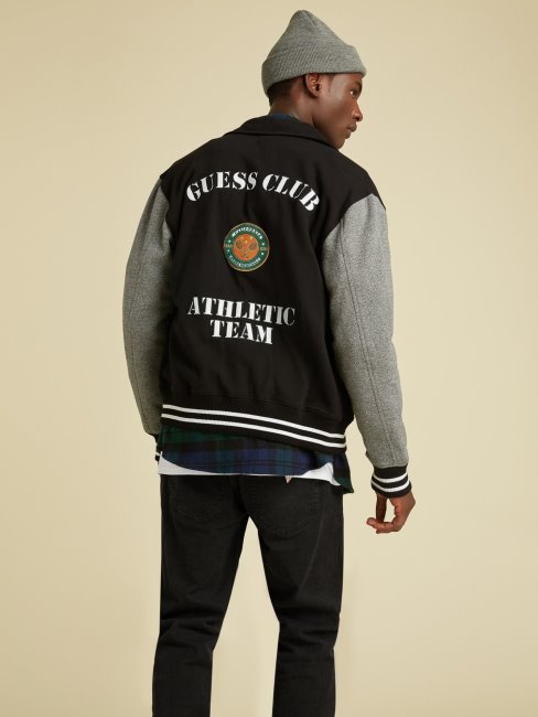 Blouson Bomber Imprimé à L'arrière Guess Noir Multi