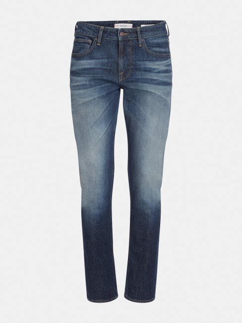 Pantalon En Denim Coupe Slim Bleu Tendance Guess