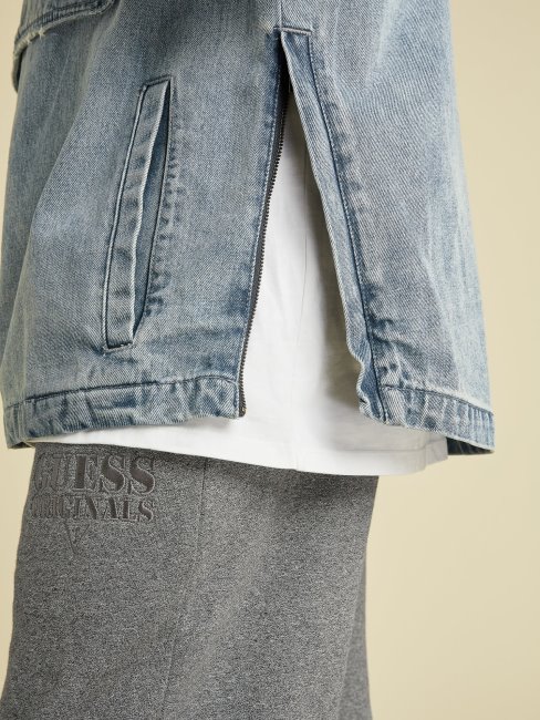 Guess Coupe-vent En Denim Bleu