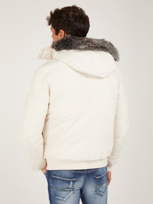 Guess Doudoune Matelassée Avec Capuche Blanc