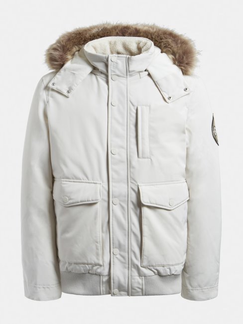 Guess Doudoune Matelassée Avec Capuche Blanc