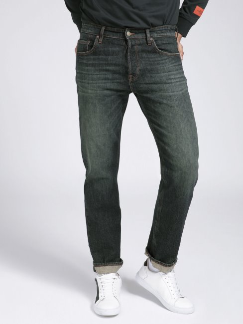 Guess Pantalon En Denim Coupe Classique Bleu Foncé