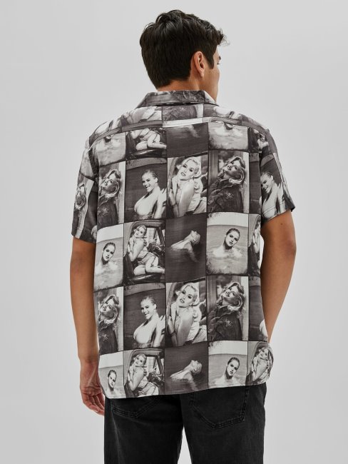 Guess Chemise Imprimée All-over Noir Multi