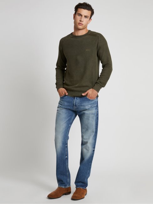 Pantalon Jean Coupe Regular Bleu Guess New Trend