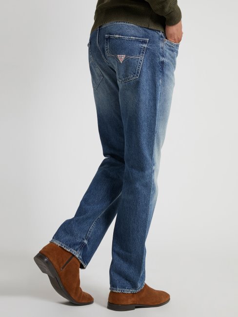 Pantalon Jean Coupe Regular Bleu Guess New Trend