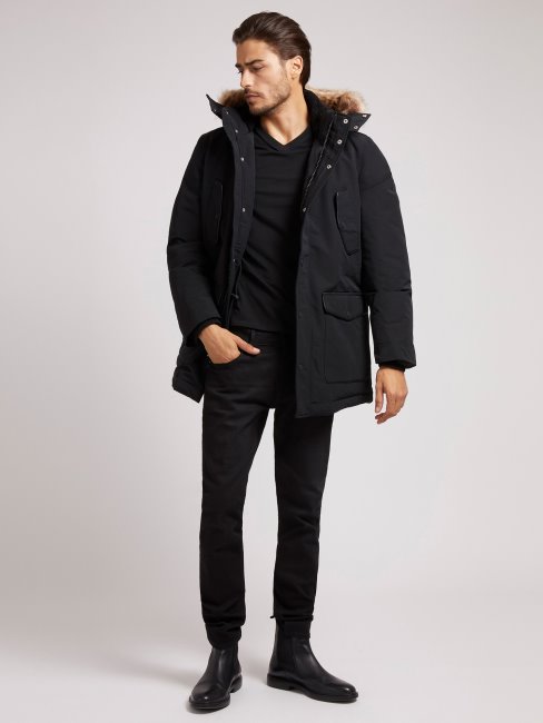 Doudoune Matelassée à Capuche Guess Noir