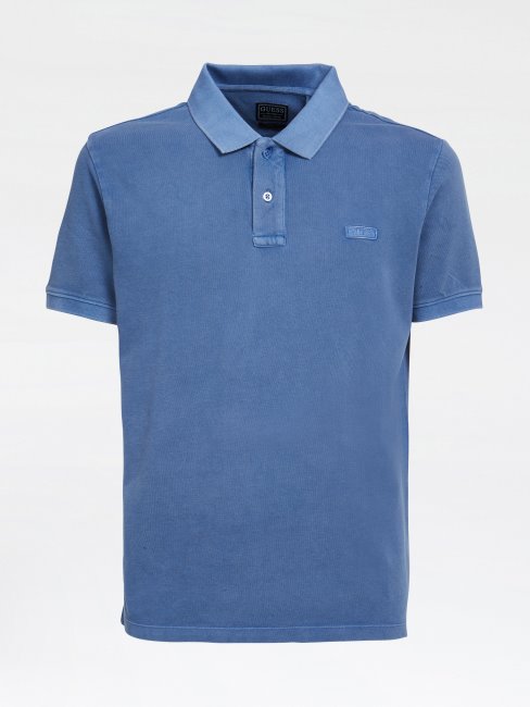 Polo Guess Bleu Avec Logo Sur Le Devant