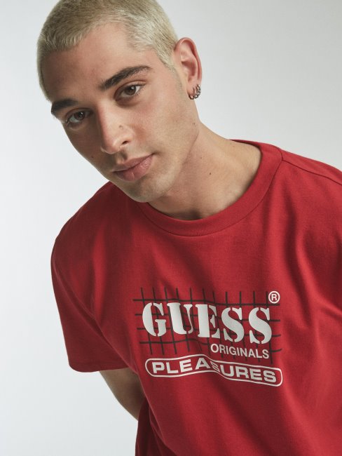 T-shirt Rouge à Logo Sur Le Devant