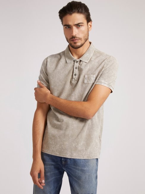 Polo Gris Effet Usé Guess
