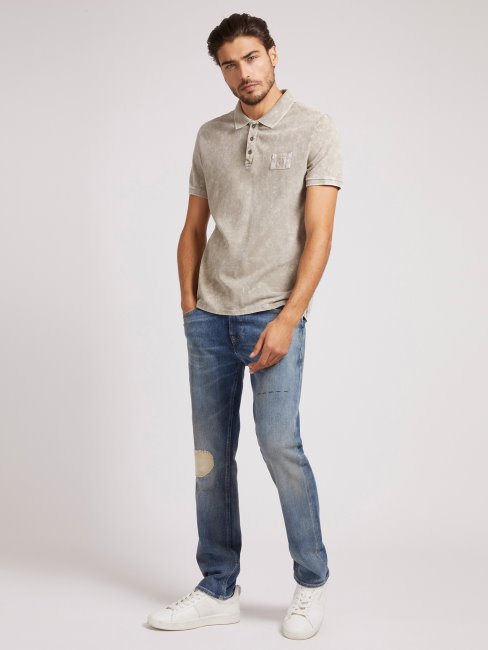 Polo Gris Effet Usé Guess