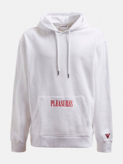 Sweat à Capuche Imprimé Placé Blanc Guess