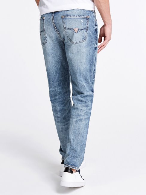 Guess Pantalon En Denim Coupe Classique Bleu Clair