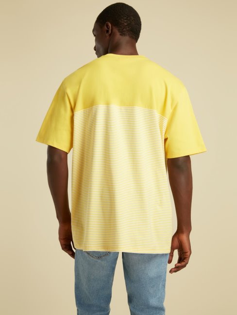 T-shirt Logo Drapeau Guess Jaune Multi