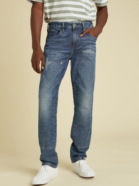 Pantalon En Denim Bleu Guess Slim