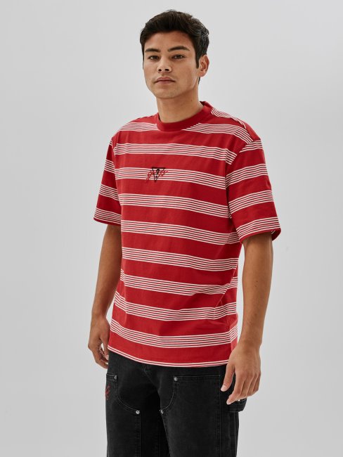 Tee Shirt Guess Rayé Rouge Multi
