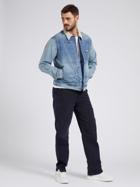 Guess Veste En Jean Coupe Décontractée Bleu